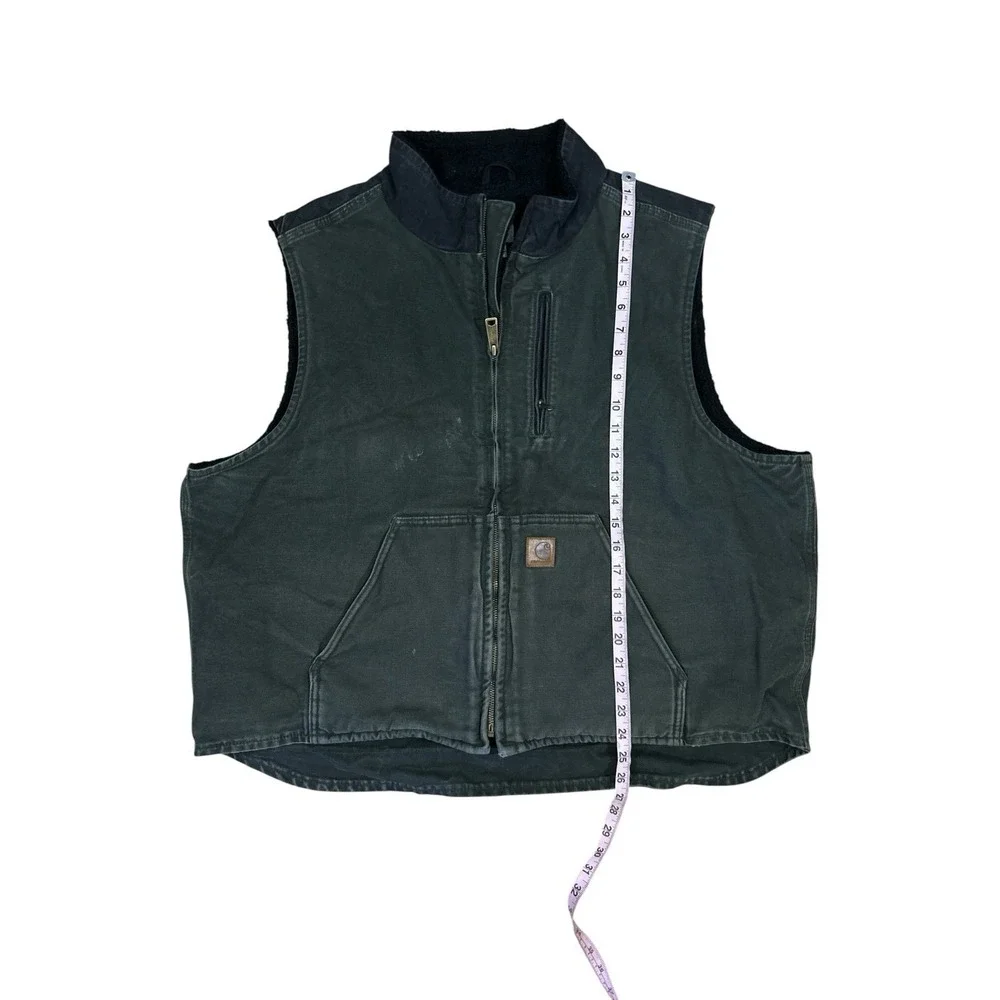 CARHARTT VEST MENS 2X GREEN BLACK SHERPA LINED